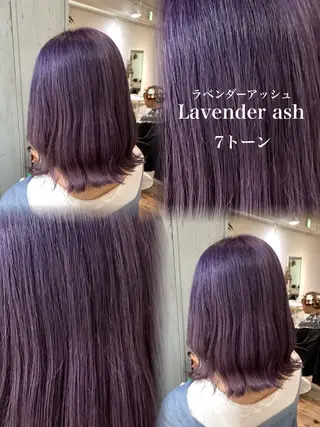 ミディアム ピンク・ラベンダー/ レイヤー/NANAのヘアスタイル