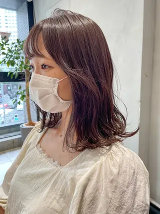 ミディアム カラー 圧倒的透明感カラー nana🦕のヘアスタイル