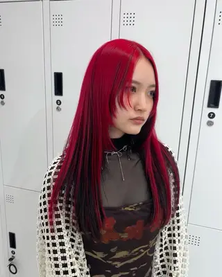 ロング カラー ヘアアレンジ 𝐠𝐢𝐫𝐥𝐲 𝐦𝐨𝐝𝐞🖤のヘアスタイル