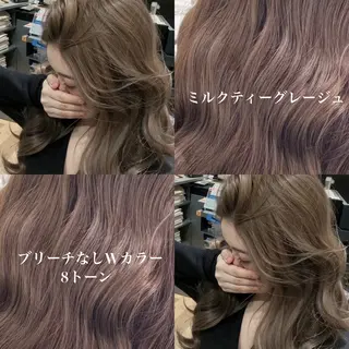 ロング メンズ 艶感ミルクティー🤍 色落ち綺麗🤍ともやのヘアスタイル