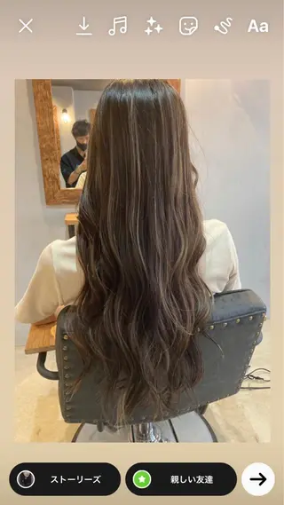 ロング カラー Blue高槻所属・ハイライト 透明感カラー松本のヘアスタイル