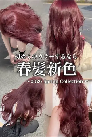 ミディアム カラー ❤️ブリーチ/暖色/ 韓国レイヤー/優希のヘアスタイル