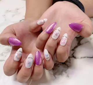 ロング カラー ネイル Q Free nailsのネイルデザイン