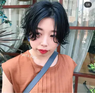 ショート カラー パーマ and .のヘアスタイル