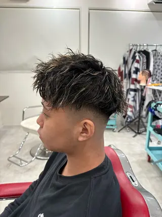 ショート パーマ メンズ CUCUMBER所属・本間 颯太のヘアスタイル