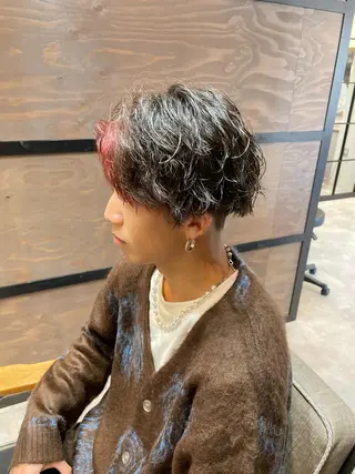 ショート カラー パーマ メンズ レイヤーカット/髪質 改善/矯正🤍吉田のヘアスタイル