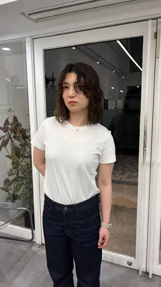 ミディアム パーマ AHNKISM所属・トレンド🌷 ボブ　パーマ🩰のヘアスタイル