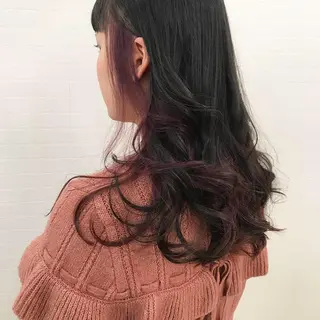 ロング カラー オリーブ/アッシュ やわらか透明感カラーのヘアスタイル