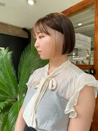 ショート カラー なぎ🌿.∘[ボブ, ニュアンスカラー]のヘアスタイル
