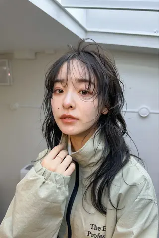 ロング カラー kyon.hair 韓国カットカラーのヘアスタイル