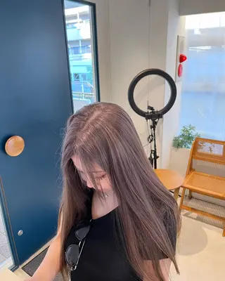 ロング カラー 艶髪ブリーチ/レイヤ ー/竹本幸希のヘアスタイル