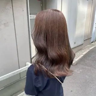 セミロング カラー 大人っぽ♡上品な暖色 ♡ブリーチなし♡のヘアスタイル
