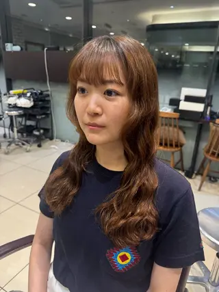 セミロング コテ巻き風/ボブ パーマ🌼杉田 萌恵のヘアスタイル