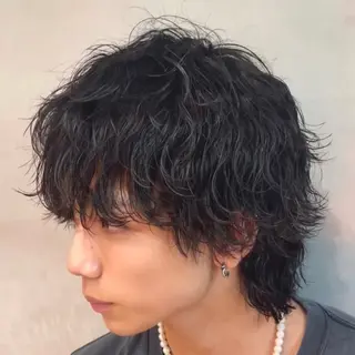 ミディアム パーマ ヘアアレンジ メンズ fifth Tokyo所属・fifth 石川 凪のヘアスタイル