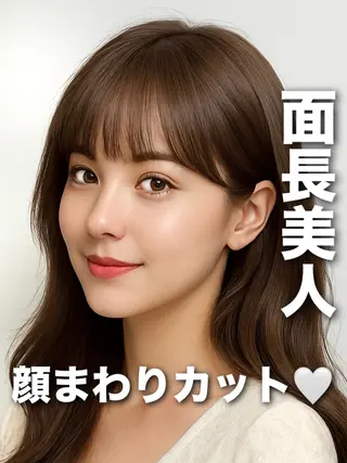 セミロング 映える顔まわり/前髪 特化 💗 ユキマのヘアスタイル