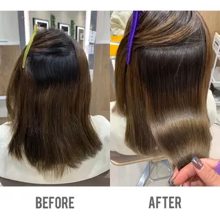 セミロング パーマ tokute よしかわなお🍒のヘアスタイル