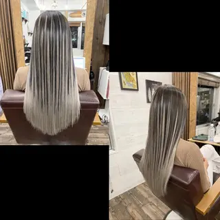 ロング カラー ✯カラー&編み込み エクステ✯池田智博✯のヘアスタイル