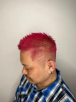 ショート カラー パーマ ヘアアレンジ メンズ キッズ HairSignature所属・ブリーチ指名神戸 No.1美容師RENのヘアスタイル