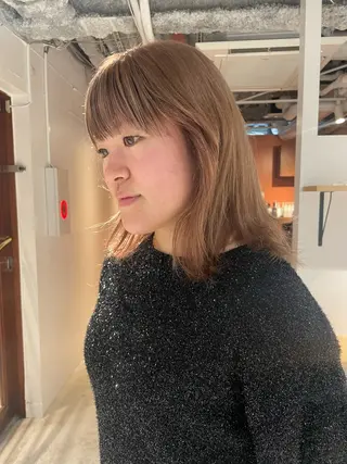 ミディアム カラー レイヤー×初 パーマ|hinakoのヘアスタイル