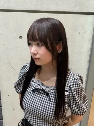 ロング カラー パーマ/カラーモデル ななほのヘアスタイル