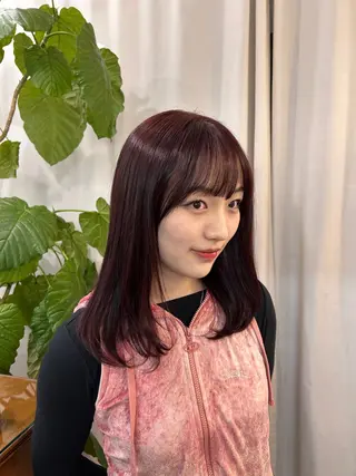 ミディアム カラー gemhair&makeup所属・Fuka／艶カラー ／ケアカラー／パーマのヘアスタイル