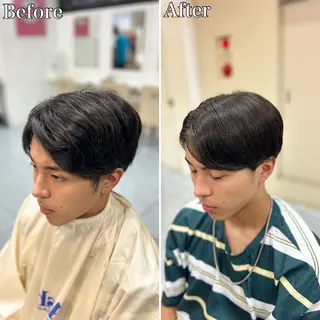 ミディアム パーマ メンズ 🔮メンズ縮毛矯正 毛流れパーマ💎竹永のヘアスタイル