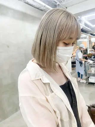 ミディアム カラー パーマ ヘアアレンジ メンズ ハイトーン/レイヤー 🌸さくらのヘアスタイル