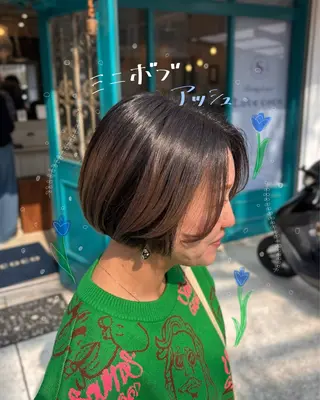 ショート カラー 🌱なゆみ🌱透明感 /ナチュラル/高宮のヘアスタイル