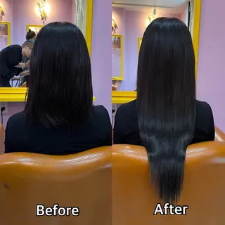 ロング シール+ちび編み込み エクステ梅田🐨のヘアスタイル