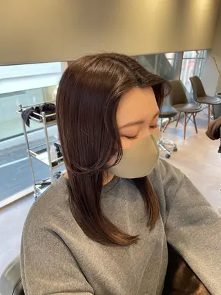 セミロング 韓国風/オシャレ /縮毛矯正/滝口琴未のヘアスタイル