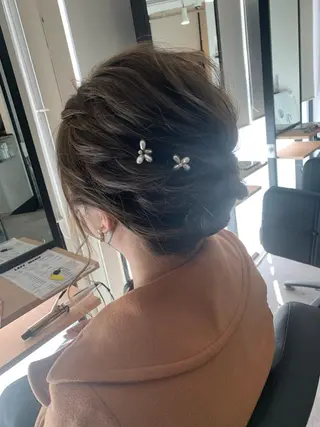 セミロング ヘアアレンジ 下妻 カラーエクステ難波のヘアスタイル