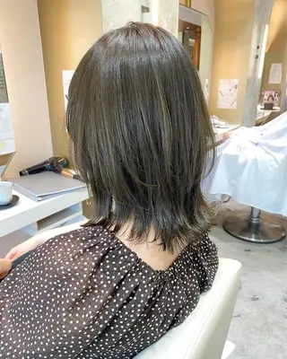 ミディアム カラー 店長/mao/ 前髪/顔周りカットのヘアスタイル