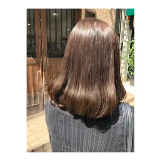 ミディアム カラー パーマ 國次 夕貴のヘアスタイル