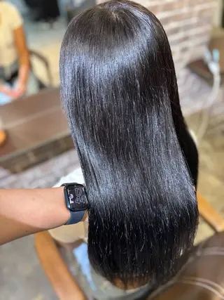 ロング カラー ブリーチ/縮毛矯正/ 川野秀真のヘアスタイル