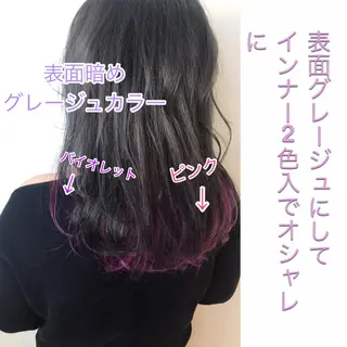 ミディアム カラー AILEE所属・ウルフカット レイヤーカット上柿のヘアスタイル