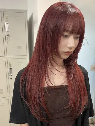 ロング カラー mood 髪質改善 ダブルカラーのヘアスタイル