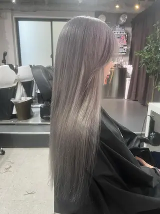 ロング カラー ハイトーン&髪質改善 ＆韓国エクステ🤎のヘアスタイル