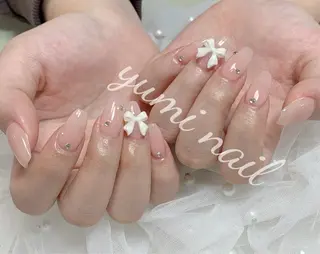 ネイル shineジェル& チップ長さだしのネイルデザイン