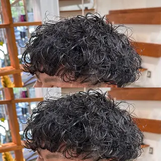 ショート パーマ peakshair所属・堀江/メンズパーマ 𝒀𝑼𝑻𝑶のヘアスタイル