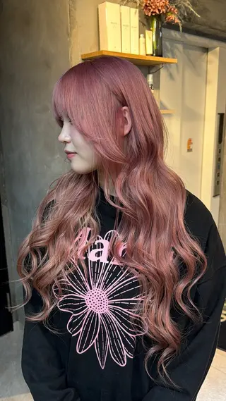 ロング カラー AIRI/難波/ ハイトーン/髪質改善のヘアスタイル