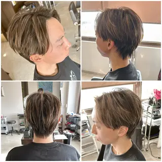 ショート カラー メンズ 中島 剛のヘアスタイル