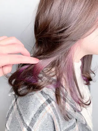 ロング カラー パーマ ヘアアレンジ 新宿駅近♡友達とOK 🦋W -ワット -のヘアスタイル