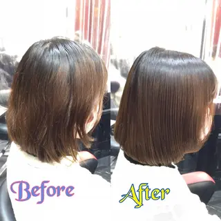 ミディアム Annon プライベートサロンのヘアスタイル