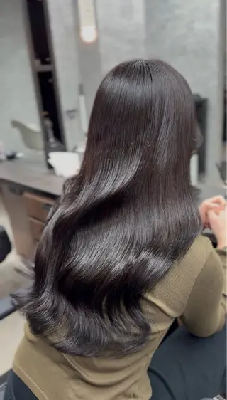 ロング 最高級人毛 100%エクステ茉央のヘアスタイル