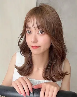 ミディアム 🧡くびれヘア/前髪 顔周り🧡久原結衣のヘアスタイル