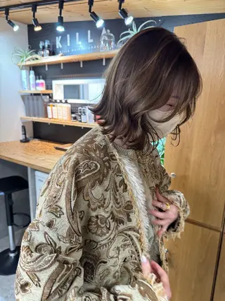 ミディアム カラー Rico / bob/グレージュのヘアスタイル