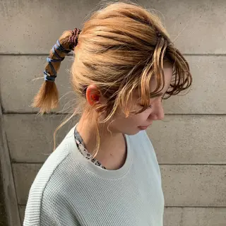 ミディアム カラー ヘアアレンジ yuka .のヘアスタイル