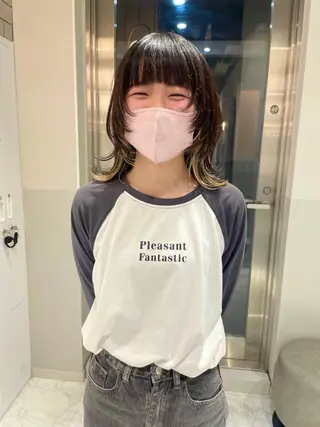 ミディアム カラー ヘアアレンジ satsuki 暖色・ブラウンカラーのヘアスタイル