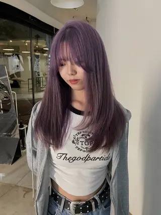 ロング カラー Hanaka🐈‍⬛ 海外×ニュアンスのヘアスタイル