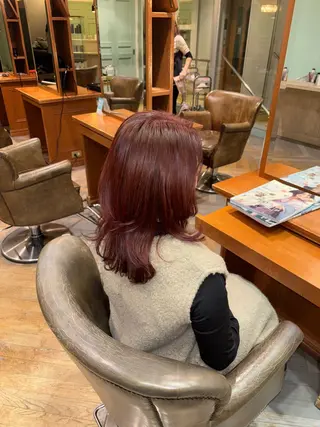 セミロング カラー yoshino /ナチュラル縮毛のヘアスタイル